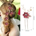 thumbnail image 4 of Bridal Hair Combs, 5PCS Wedding Hair Pins Set Crystal Flower Hair Clips Bride Bridesmaid Hair Sides Comb Rhinestone Barrettes, Pearl Flower Hair Pins Hair Accessories for Women Girls (Light Blue), 4 of 4