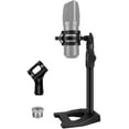 thumbnail image 1 of Support de Microphone, Support de Micro de Bureau avec Base Lestée, Support Antichoc, Adaptateur 3/8 Pouces et 5/8 Pouces, Hauteur Réglable pour Radio, Studio de Diffusion, Réacordage, 1 of 7