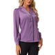 thumbnail image 4 of CAMISA DE OFICINA DE SATÉN PARA MUJERES INSPIRAR CHIC CON CUELLO PLANO Y MANGAS LARGAS, BOTONES, TALLA XS, MAGENTA, 4 of 5