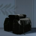 thumbnail image 5 of Canvas Bike Double Pannier Bags Water Resistant Rack Large Pockets 30-40L Capacity Trunk Saddle Bag for Traveling - Black, 5 of 7