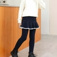 thumbnail image 3 of Girls Leggings Toddler Skirt Pants Stretchy Cotton Pantskirt Lined Thick Warm Pantskirt School Uniform Tutu Pants Fall Winter Pantskirt Clothes for Toddlers 7-8 Years, 3 of 4