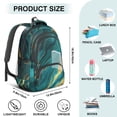 thumbnail image 5 of Teal Gold Marble Backpack for School,Cute School Bag,Schoolbag with Adjustable Shoulder Straps & Padded Back,16.9 Inch, 5 of 5