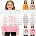 thumbnail image 3 of Girls Valentine Sweatshirt Cotton Fleece Lined Crewneck Hearts Printed Pullover Loose Casual Holiday Tops (11-12 Years, Pink #A), 3 of 6