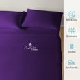 thumbnail image 4 of Hotel Luxury 500-TC Egyptian Cotton Split-Queen Size 5-PCs Sheet Set Fits Upto 10-12" Deep Pocket (Stripe, Purple), 4 of 4