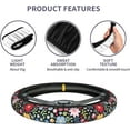 thumbnail image 3 of Cute Flower Steering Wheel Cover 15 Inches for Women Men, Neoprene Anti-Slip Floral Car Steering Wheel Grip Wrap Car Accessories Protective Case Cover for Vehicle Truck SUV, 3 of 16