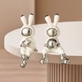 thumbnail image 4 of Binwennn Goddaughter Christmas Ornament Ceramic Electroplating Sitting Rabbit Rabbit Statue Home Decoration Suitable For Desks Cabinets Bookshelves Counters Homes Hotels Bars, 4 of 6