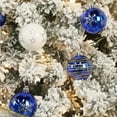 thumbnail image 3 of 30CT Christmas Balls Ornaments, 2.36 Inch Colored Shatterproof Plastic Decorative Baubles for Xmas Tree Decor, Blue & White, 60mm, 3 of 7