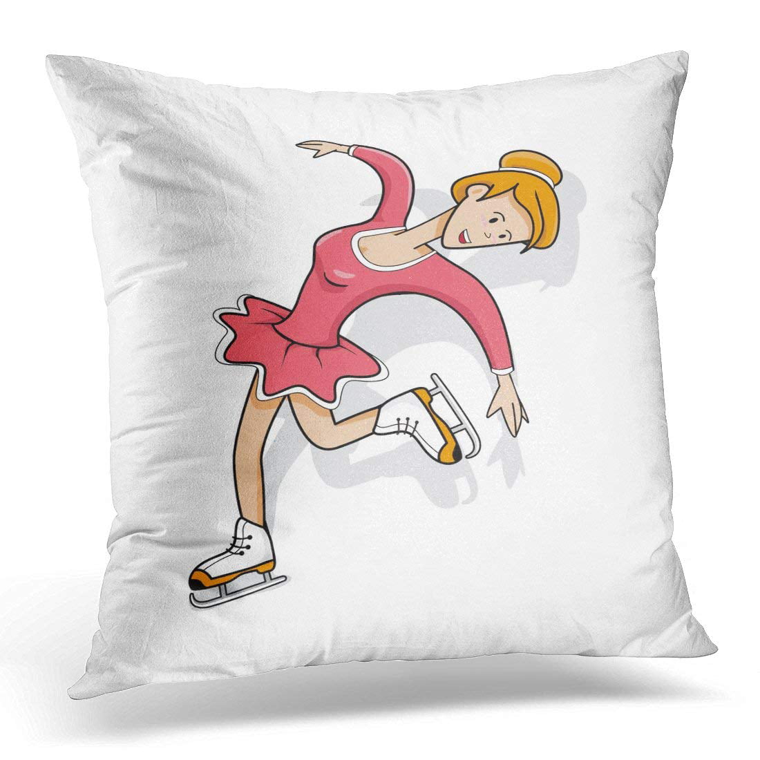 Ice Skating Gifts Colorful Winter Sports Figure Skater Ice Skating Throw Pillow 16x16 Multicolor 