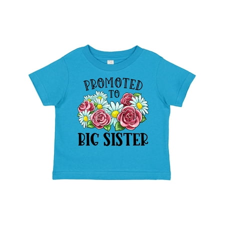 

Inktastic Promoted to Big Sister with Flowers Gift Toddler Toddler Girl T-Shirt