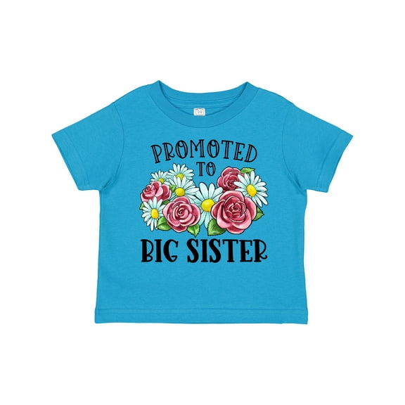 Inktastic Promoted to Big Sister with Flowers Girls Toddler T-Shirt