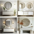thumbnail image 6 of Anyrose 36.6"x36.6" Round Wall Mirror Wall-mounted Bathroom Mirror with Aluminum Frame,Gold, 6 of 6