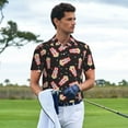 thumbnail image 2 of Kdxio Popcorn Print Men's Short Sleeve Polo Shirt,Midweight Men's Shirt, 2 of 6