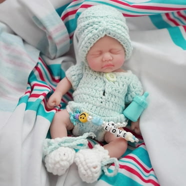 Realistic Reborn Baby Doll 7 inch Silicone Full Body  Sleeping Boy Miniature Babies for kids Ages 3 