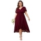 thumbnail image 1 of Vestido de novia SCOMCHIC formal de encaje con cuello en V, alto y bajo, 1 of 7