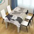 thumbnail image 4 of Yayeee Tablecloths 60" x 108" Rectangle Wrinkle Resistant Party Table Cover, Beige Cute Cats, 4 of 8