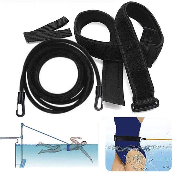 Swim Training Belt, 6Mm*10Mm*3M Elastic Rope for Swim Exercise, Pool Swim Trainer Belt Harness, for Swim Training & Exercise