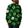 thumbnail image 6 of yuCgh Women's Long Sleeve Nursing Jacket with Stand Collar, Single Breasted St. Patrick's Day Print, Casual Work Uniform Top,Army Green L, 6 of 6