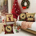 thumbnail image 3 of Christmas Pillow Covers Set of 4 20x20 inch, Red Buffalo Check Plaid Throw Pillow Covers Elk Deer Pillowcase Christmas Decorations Rustic X-mas Tree Cushion Case for Farmhouse Outdoor Yard, 3 of 5