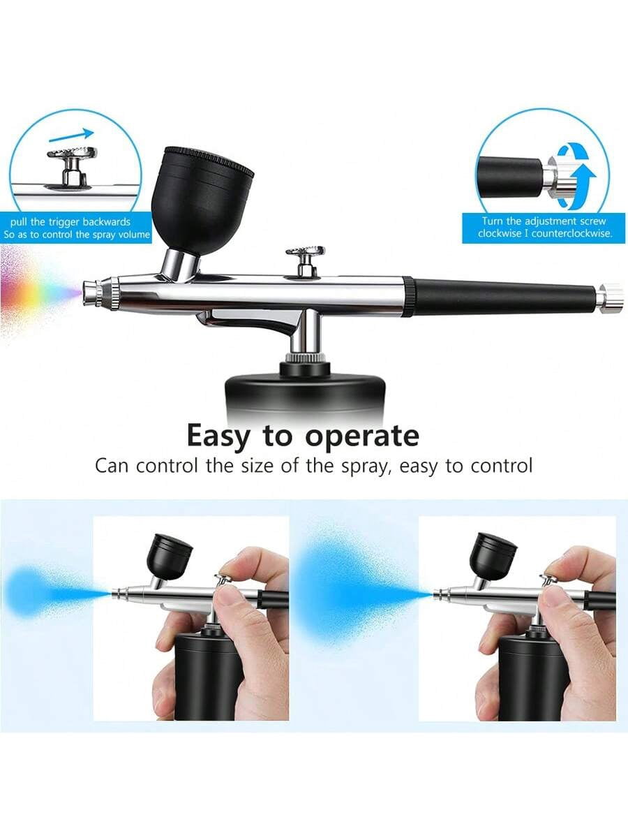 Professional Cordless Airbrush Kit USB Rechargeable Portable Lightweight For Painting Makeup Haircuts Nail Art More With Cleaning Brushes Tools
