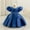 Blue, variant on SERTG Little Girls' Party Dress Sheer Paneled Skirt with Back Zipper Short Sleeve Round Neck Princesse Outfit for 6 Months-4 Years(Blue,12 Months)