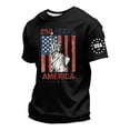 thumbnail image 5 of Men's 250 Years of Freedom Patriotic T-Shirt with Liberty Statue and USA Flag Graphic and Short Sleeves Featuring Crew Neck Design Black XXXXL, 5 of 6
