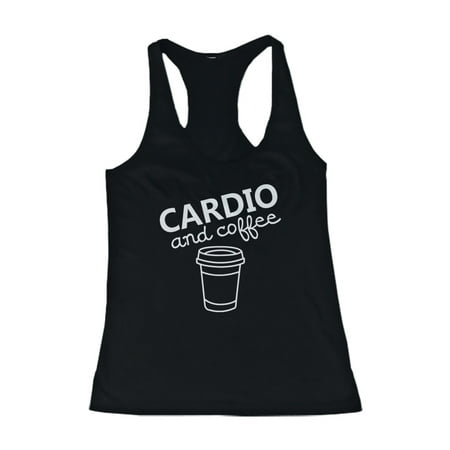 Cardio and coffee Womens Workout Tank Top Gym Tank Sleeveless Top for