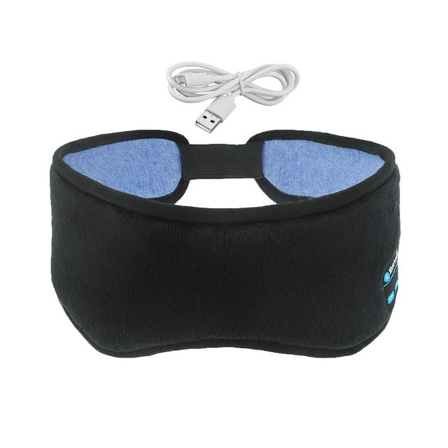 sweethay Sleep Eye Blinder Bluetooth Stereo Sound Eye Patch Wireless Music Blackout Eyepatch con micrófono incorporado, negro Type2 NO2