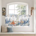 thumbnail image 2 of Blue Coastal Tier Curtains 24 Inch Length, Summer Beach Starfish Weeping Eucalyptus Cafe Short Curtains for Bathroom Over Sink, Small Kitchen Curtain Light Filtering Drapes 2 Panels 27.5"Wx24"L, 2 of 8