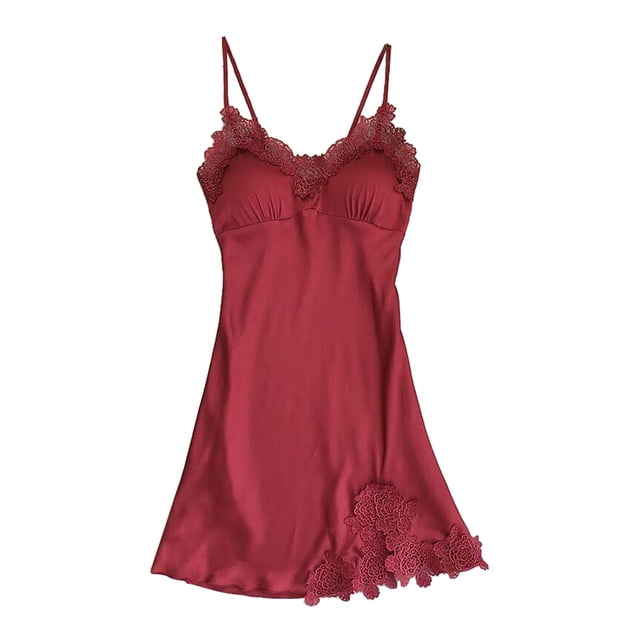 Pijama de mujer ropa de dormir Camisón de Mujer Lencería Camisón de Encaje Camisón - rojo, L L Magideal Pijama de mujer ropa de dormir