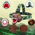 thumbnail image 4 of TIELUTT Lampe Frontale Dinosaure pour Enfants, Lumière DEL Rechargeable avec Sons Rugissants et Lampe Torche, Veilleuse, Lampe Banquier, Double Tête, Équipement de Randonnée pour Hommes, Coussin en Mousse de Camping, Double Équipement de Camping pour Enfants 7 a, 4 of 8