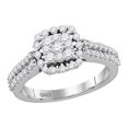 thumbnail image 1 of 14kt White Gold Womens Round Diamond Square Frame Cluster Ring 3/4 Cttw, 1 of 1