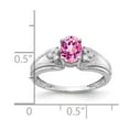 thumbnail image 2 of Solid 14k White Gold 7x5mm Oval Pink Sapphire Diamond Engagement Ring Size 5 (.072 cttw.), 2 of 3