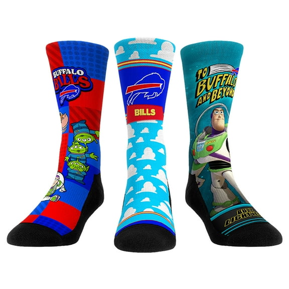 Unisex Rock Em Socks Buffalo Bills Toy Story 3-Pack Crew Socks