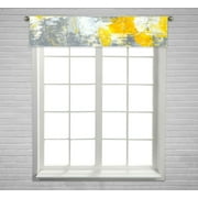ECZJNT Grey And Yellow Abstract Art Painting Window Curtain Valance Rod Pocket Size 54x12 Inch