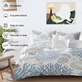 thumbnail image 3 of 3 Piece Blue Beige Coastal Turtle Duvet Cover Set Full Size, Microfiber Comforter/Quilt Cover with Corner Ties and 2 Pillowcases, Ocean Coral Nautical All Season Soft Bedding with Zipper Closure, 3 of 8