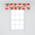 thumbnail image 2 of Ambesonne Floral Inspiration Window Valance with Rod Pocket, Tulip Love Tales, 54" X 18", Red Fern Green and Blush, 2 of 2