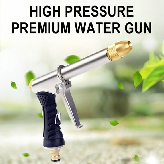 Garden Hose Nozzle Heavy Duty Metal Spray Gun with Full Brass Nozzle High Pressure Adjustable Water Sprayer Gun for Watering Plants Car Wash Showering Dog