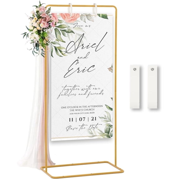 1PC Sign Holder Stand,Adjustable with 2 Leather Hanging Straps for Party  Bridal Shower Graduation Ceremony
