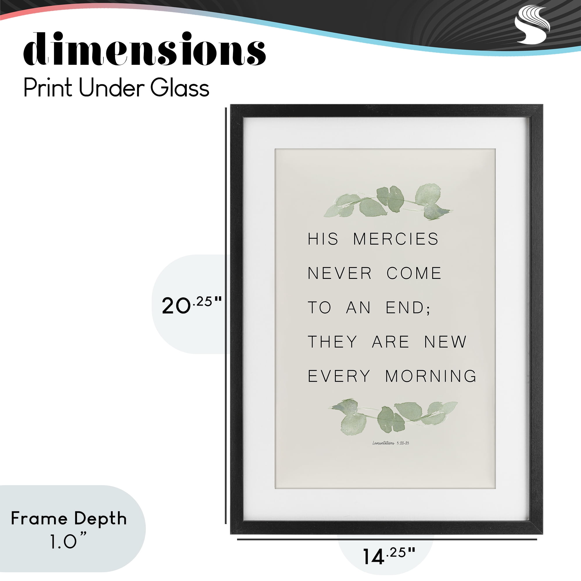 Stupell Industries Mercies New Every Morning Black Framed Print Under Glass, design by Lucille Price