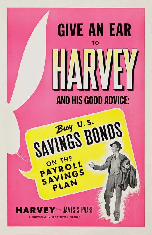 HARVEY MOVIE POSTER 11 By 17 Inch  With Plastic Holder JAMES STEWART 