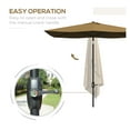 thumbnail image 5 of 6.5' x 10' Patio Umbrella, Rectangular Outdoor Table Umbrella with Crank & Tilt - Coffee, 5 of 9