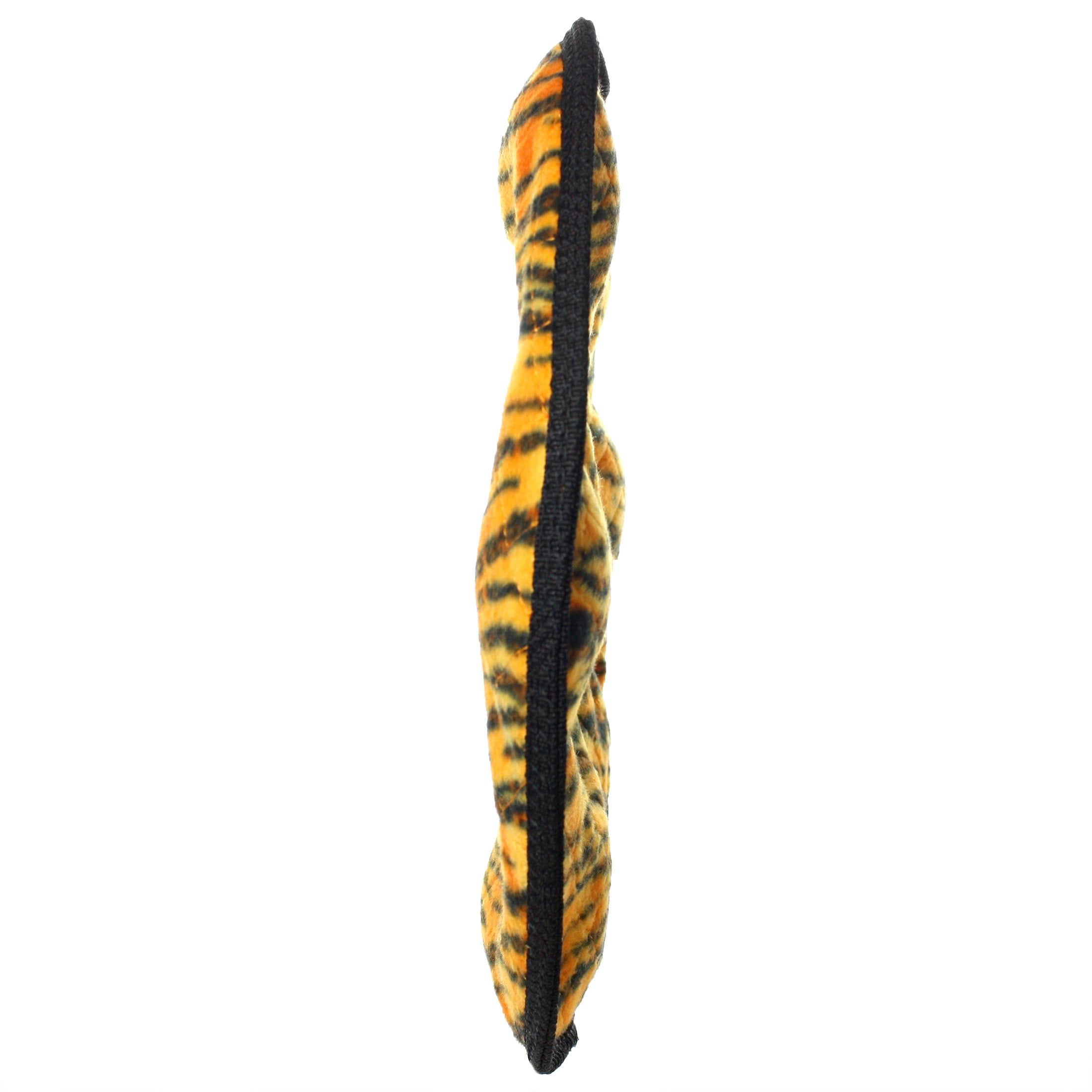 Tuffy No Stuff Mega Ring Tiger Durable Plush Squeaky Dog Toy, 2 Pack
