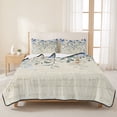 thumbnail image 3 of King Quilt Set 96''x106'', Blue Flower Lightweight Bedspread Coverlet Set with 2 Pillow Shams, Farmhouse Eucalyptus Retro Country Plant Breathable All Season Quilt Bedding for Bedroom/Guest Room, 3 of 9