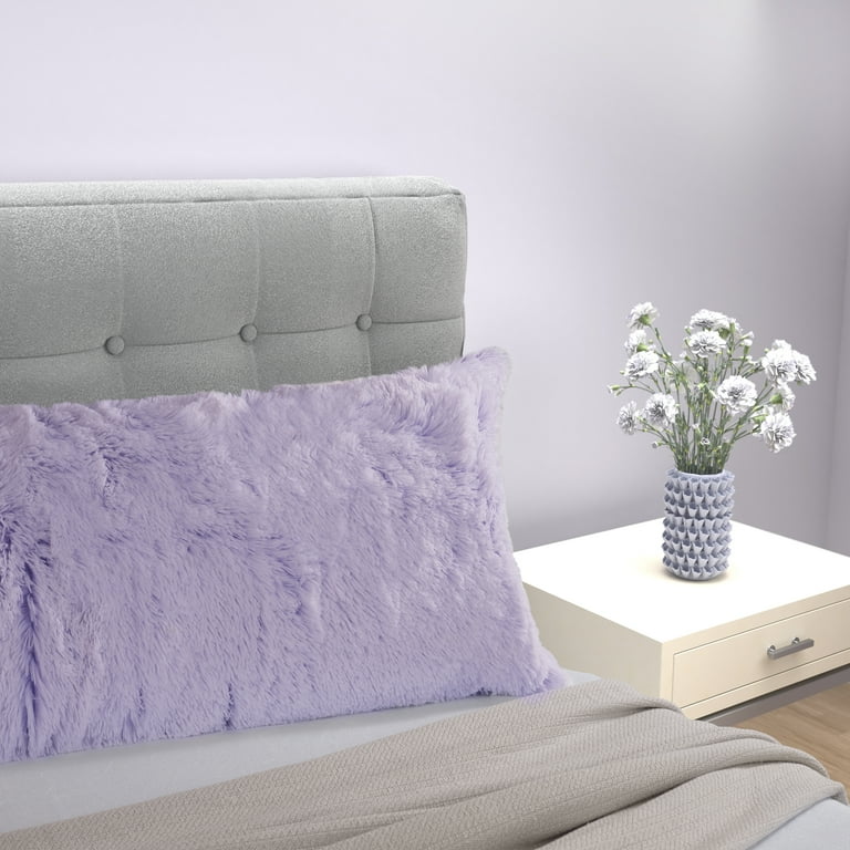 Your Zone Fluffy Body Pillow Purple Walmart