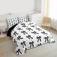 thumbnail image 3 of Feelyou Polkadts Ribbon Queen Comforter Set, Fashion Bow Bedding Comforter Set, 3pcs, 3 of 8