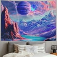 thumbnail image 2 of Shiartex  Planet Tapestry Galaxy Space Tapestry Mountain Tapestry Fantasy Aesthetic Tapestry Magic River Landscape Tapestry Wall Hanging for Bedroom  Painting, 2 of 6