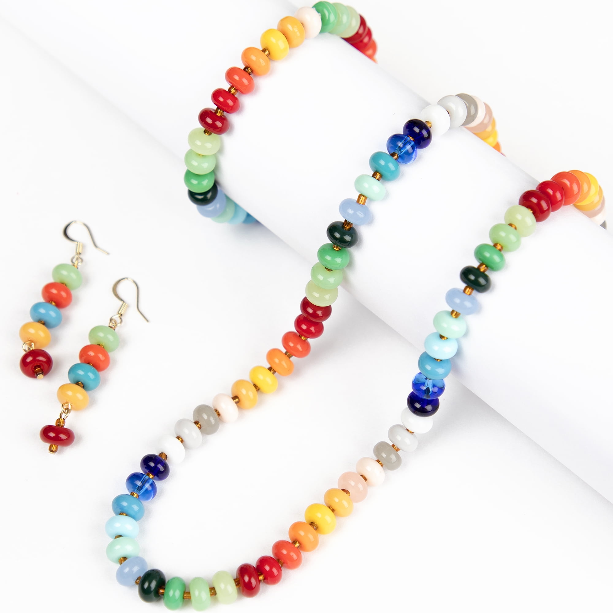 Cousin DIY Rainbow Bead Mix for Jewelry Making, 460 Colorful Beads, Elastic String, Storage Box, Ideal for All Ages