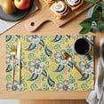 thumbnail image 2 of Ethnic Decoration Placemats Set of 8, Pastoral Gary Cashew Flower Non-Slip Place Mats Washable Table Mats for Kitchen Dining Table Decorations Indoor/Outdoor, 2 of 9