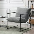 thumbnail image 6 of Falvinoryn 29" Wide Modern Sling Accent Chair, Upholstered Soft Armchair with Foam Cushioning, Metal Framed Living Room Chair, Faux Fur-Grey, 6 of 9