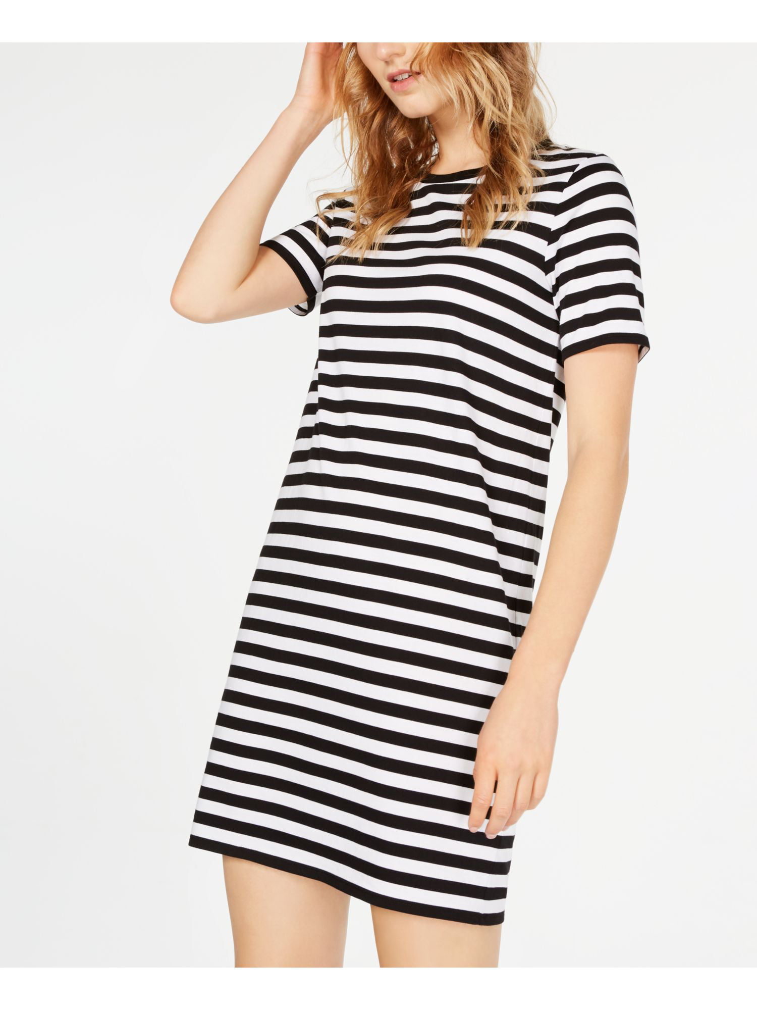 Km Large Size Spring Summer Fat Women Loose Long-sleeved Striped Dress
